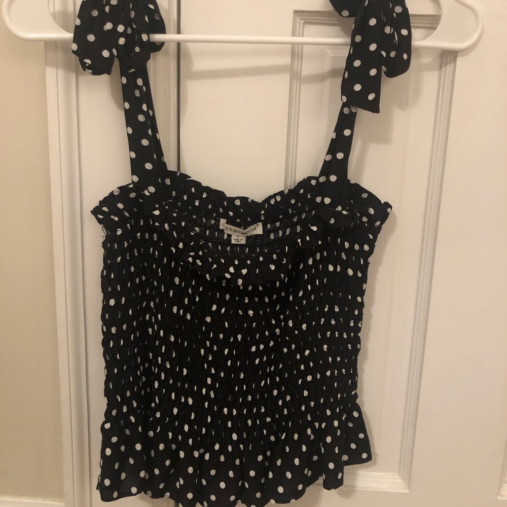 COTTON CANDY LA Black & White Polka Dot Top